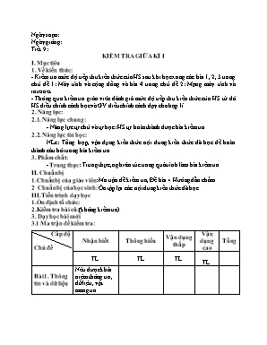 Đề kiểm tra giữa kì I môn Tin học Lớp 6